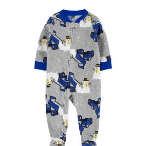 Carters 5T Gray and Blue Truck Pajamas/onesie